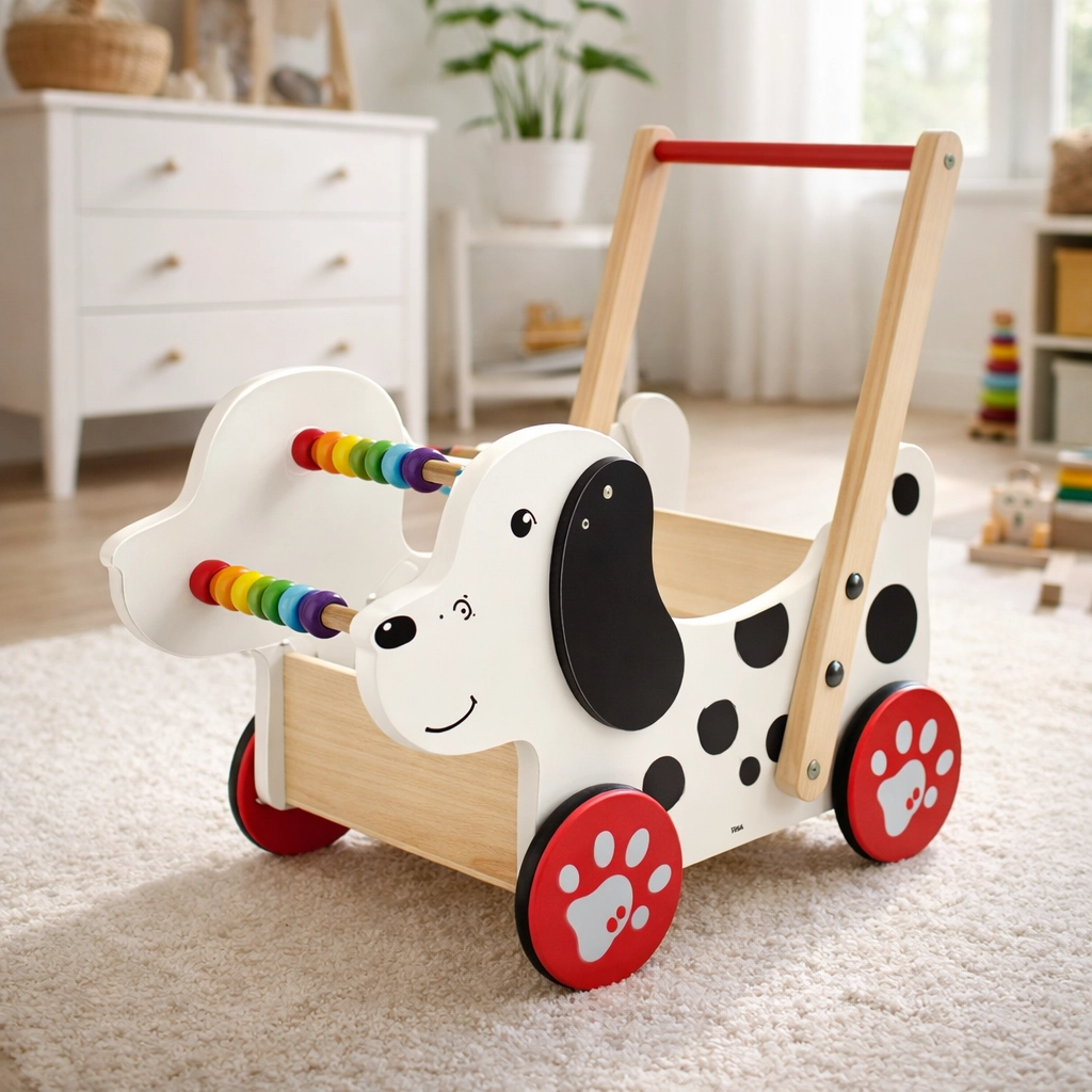 Baby Walker — Dalmatian Dog | Wooden Activity Walker |