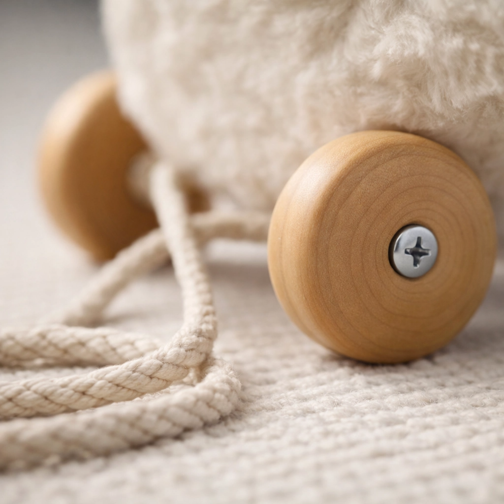 Duck Pull Along Toy — Soft Plush with Removable Wooden Wheels | 12 Months+