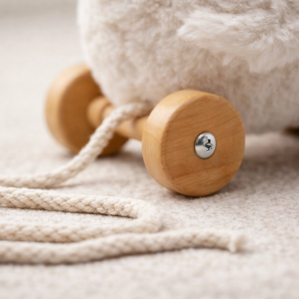 Duck Pull Along Toy — Soft Plush with Removable Wooden Wheels | 12 Months+