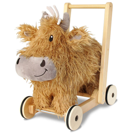 Baby Walker & Ride-On — Highland Cow | Wooden Frame |